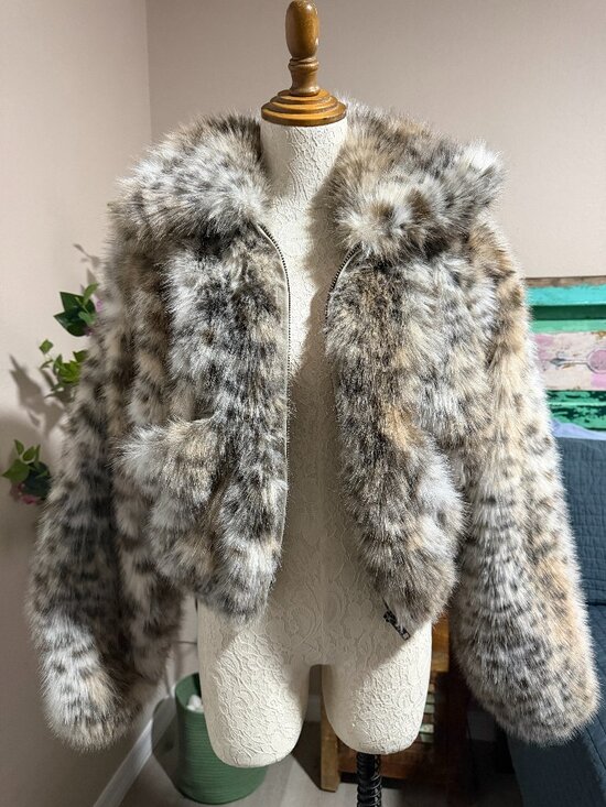 AFRM Jackets & Blazers - AFRM Bambi Print Faux Fur Jacket NWT - Size S
